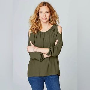 J.Jill Olive green blouse. Sz Small